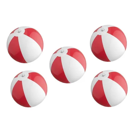 Macma Mini Strandball / Wasserball, rot-weiß, 5 Stück