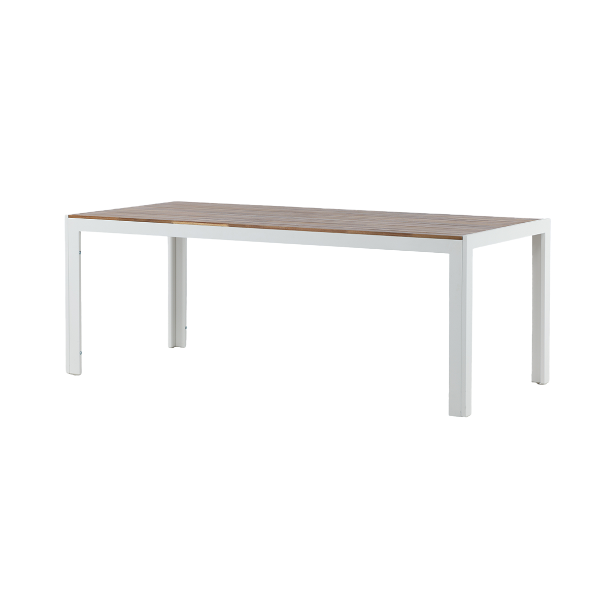 Tuintafel Lasse aluminium - houten tafelblad Wit
