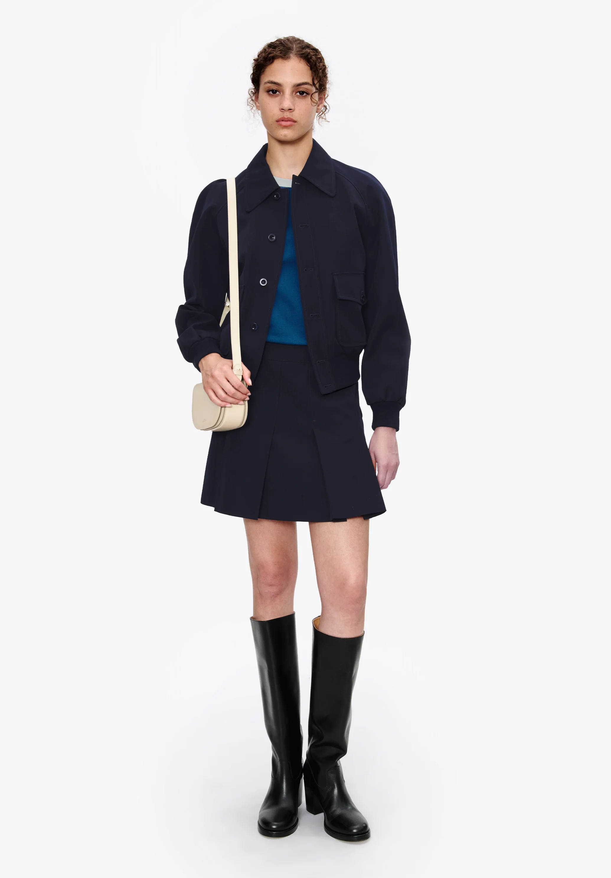 blouson boutonné manches raglant - Dark navy