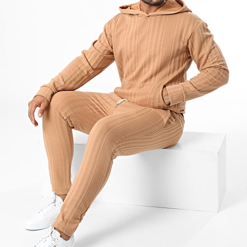 Ensemble Sweat Capuche Et Pantalon Jogging SH-44 Camel