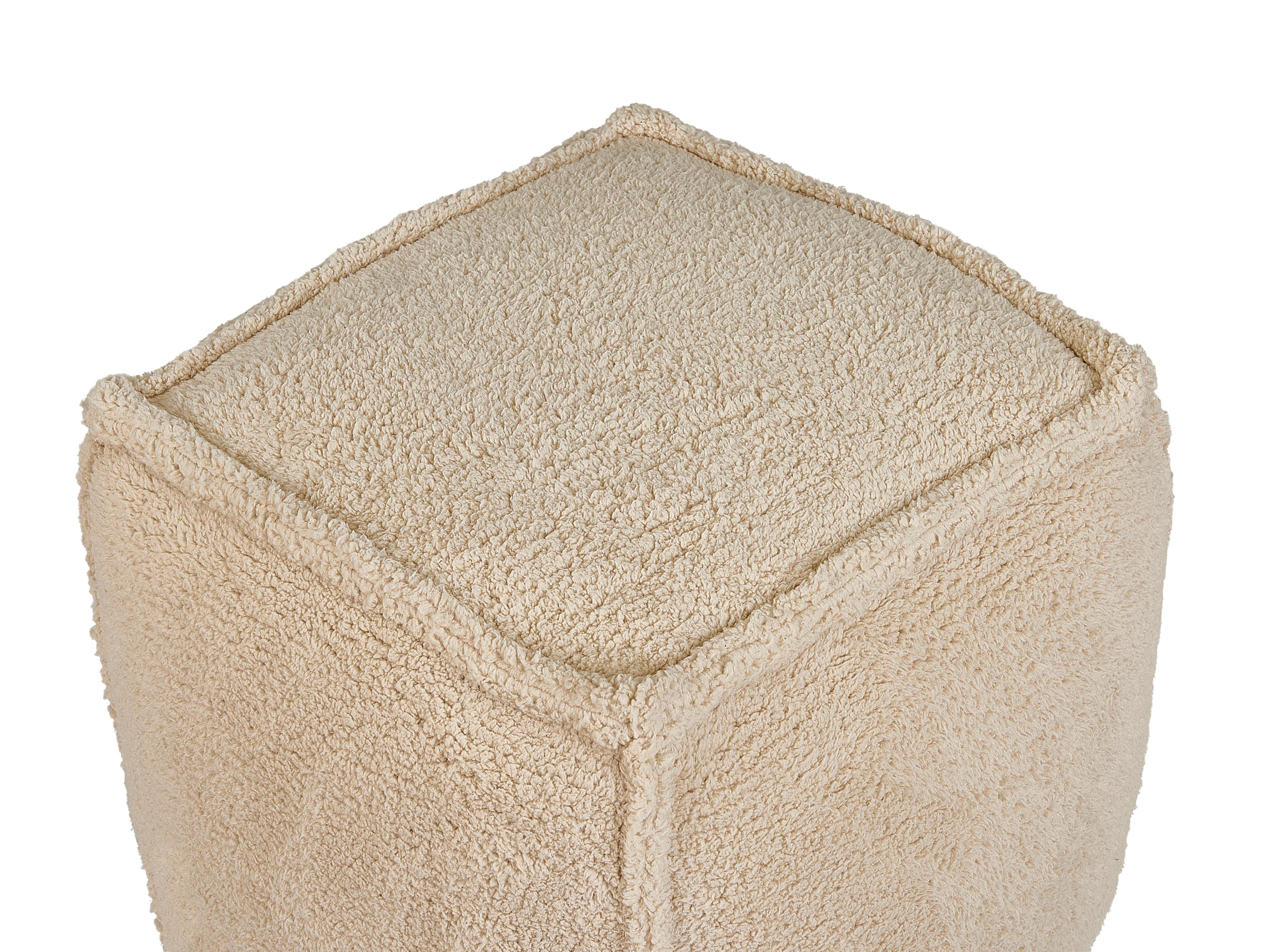 Poef ALIPUR Bouclé Lichtbruin