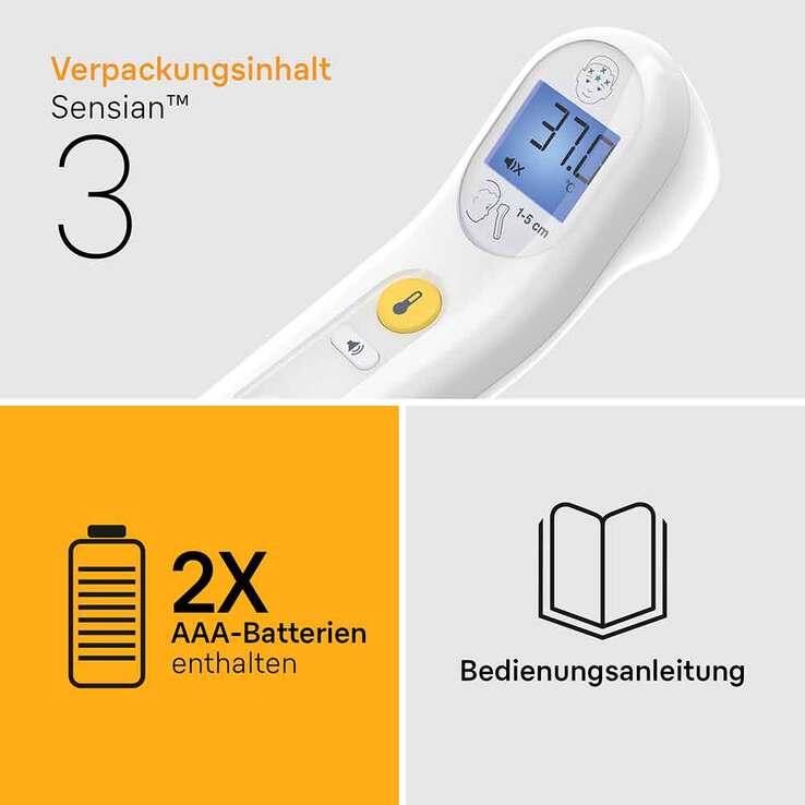 Braun Sensian 3 kontaktloses Thermometer, 1 St