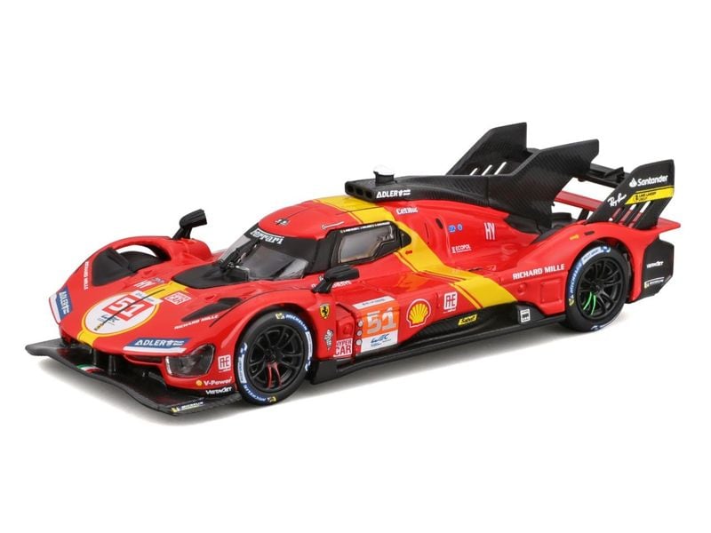 BBurago Ferrari Racing 499P LMH 2023 Rot 1:43 Sammlermodell im Massstab 1:43