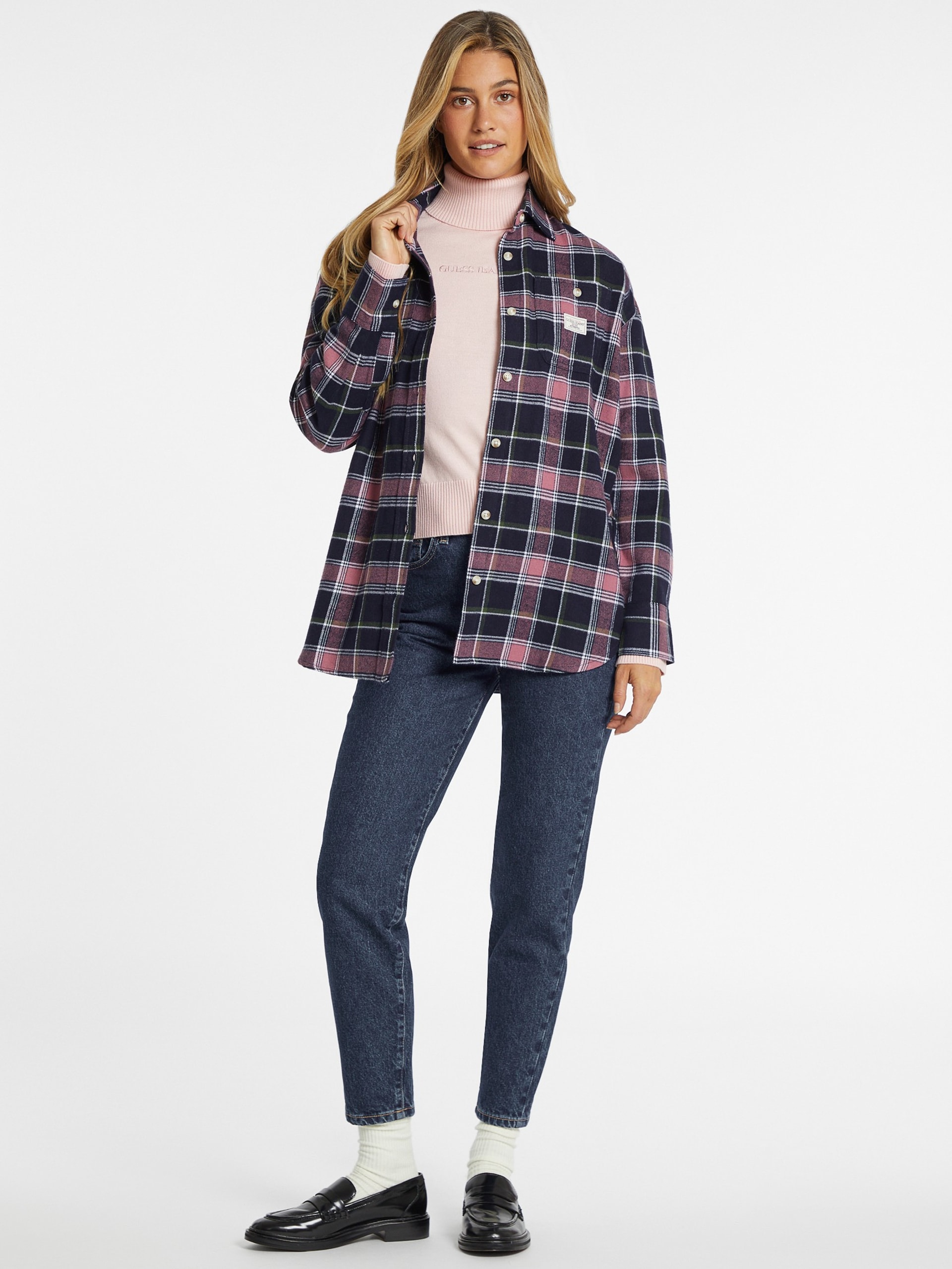 Camisa de manga comprida oversized com bolso