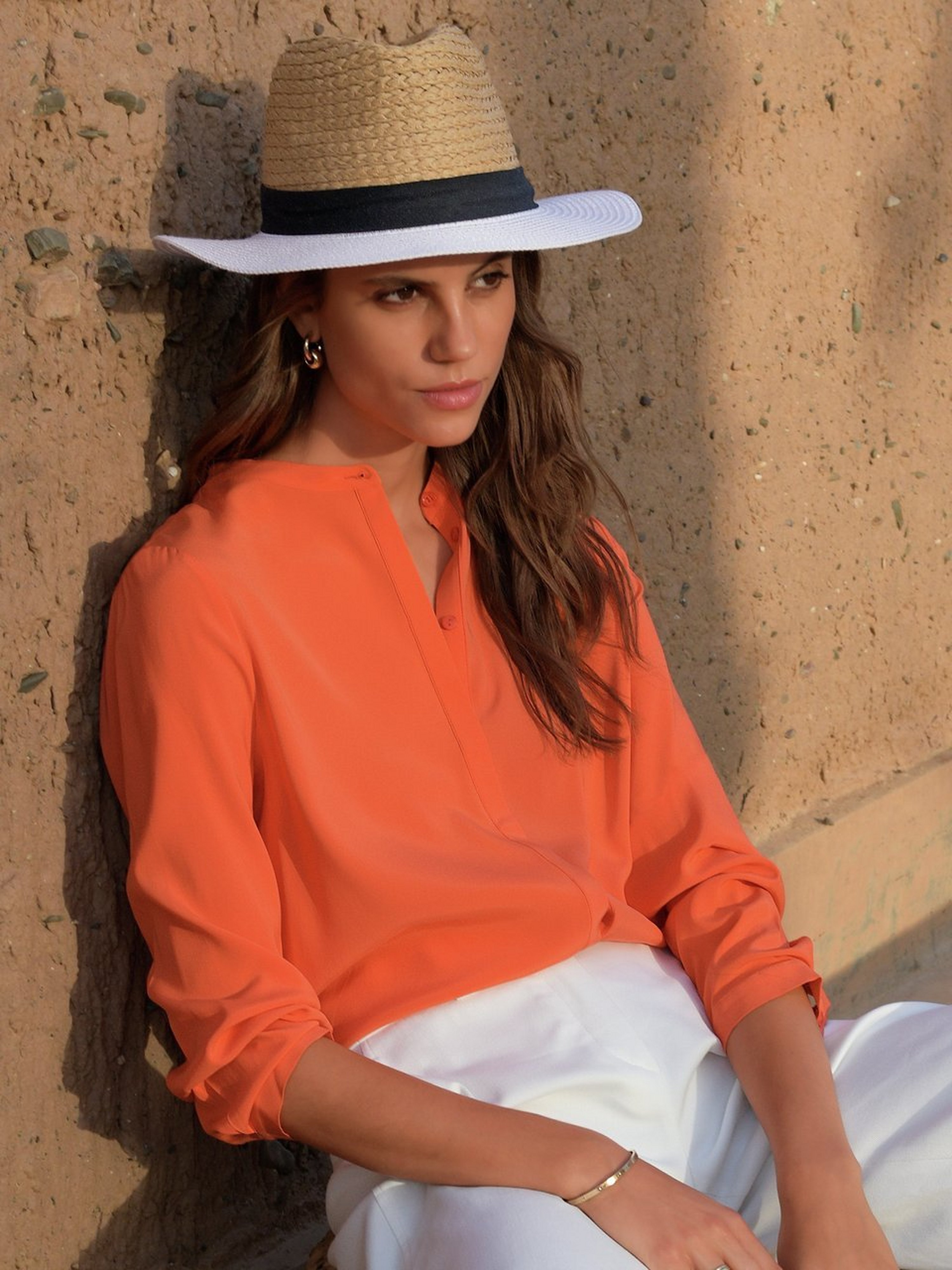 Bluse mit Seide