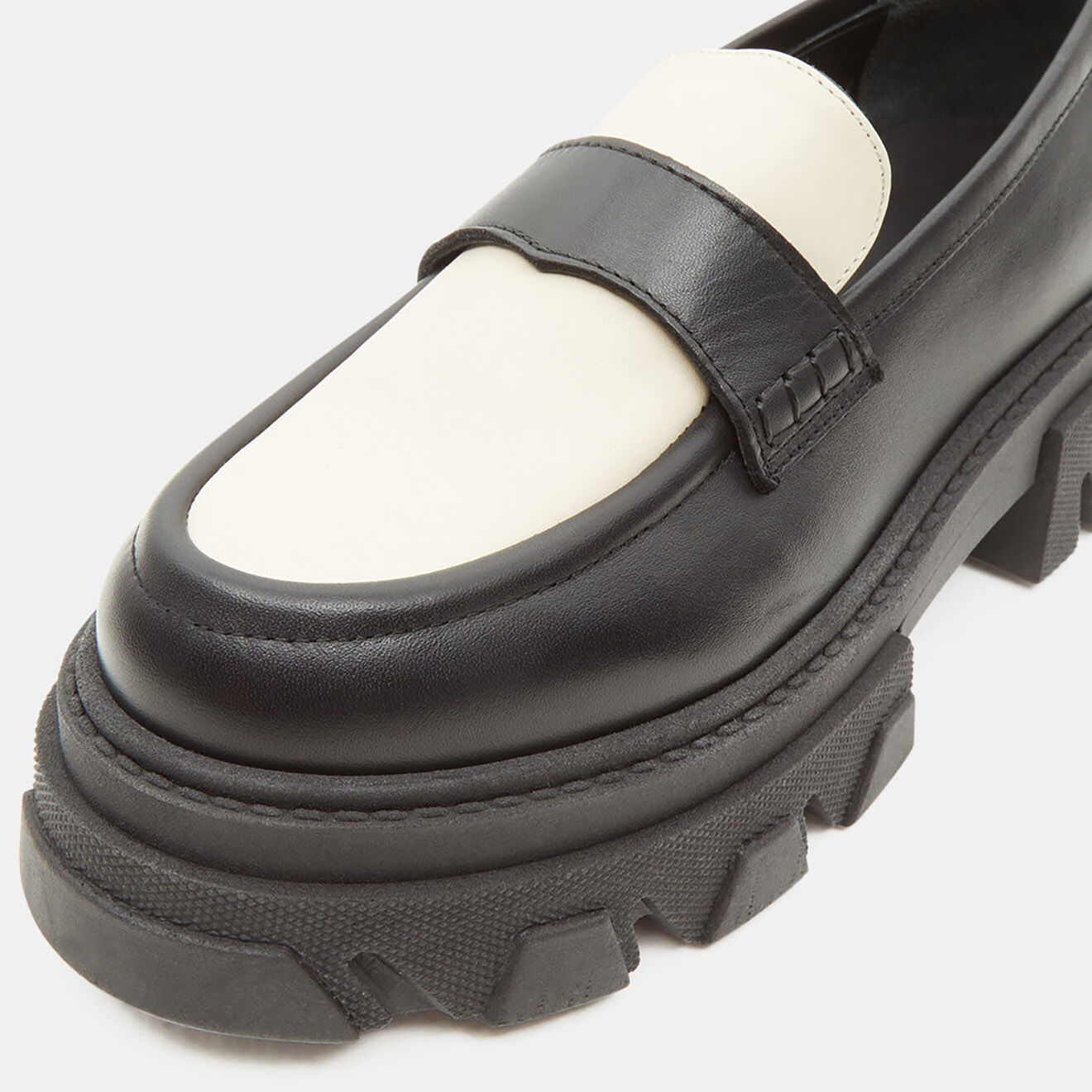 Alohas Mocassins en Cuir Trailblazer noir/écru - Talon 5.5 cm