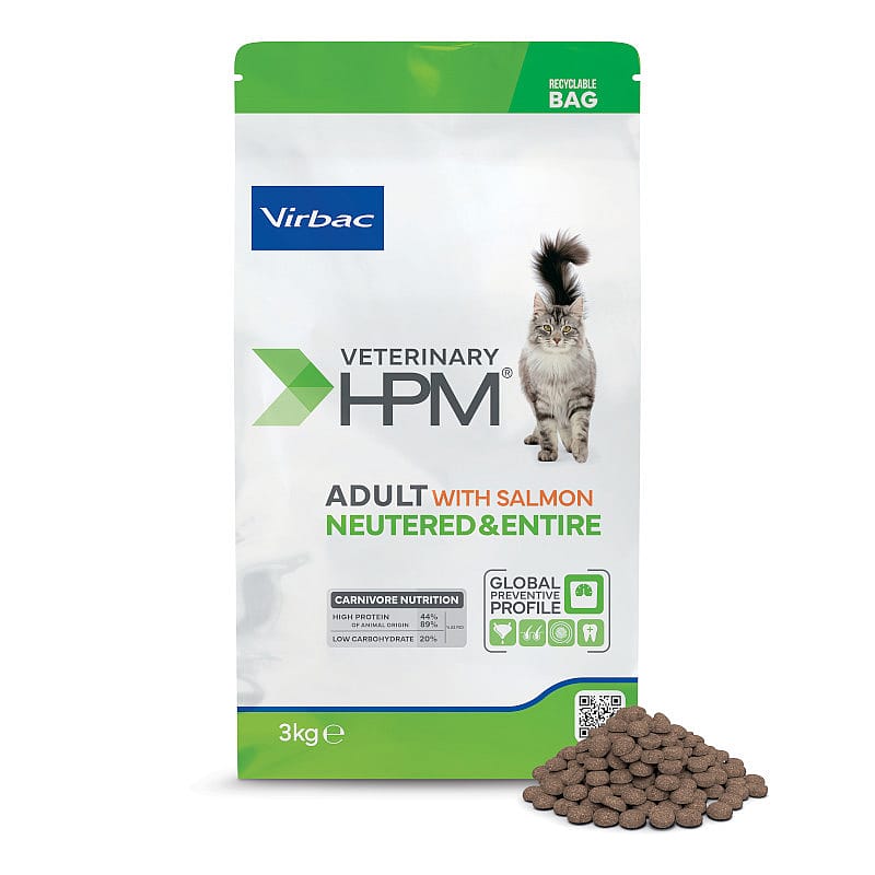 HPM Veterinary Adult Neutered Entire Cat Salmon 3 kg
