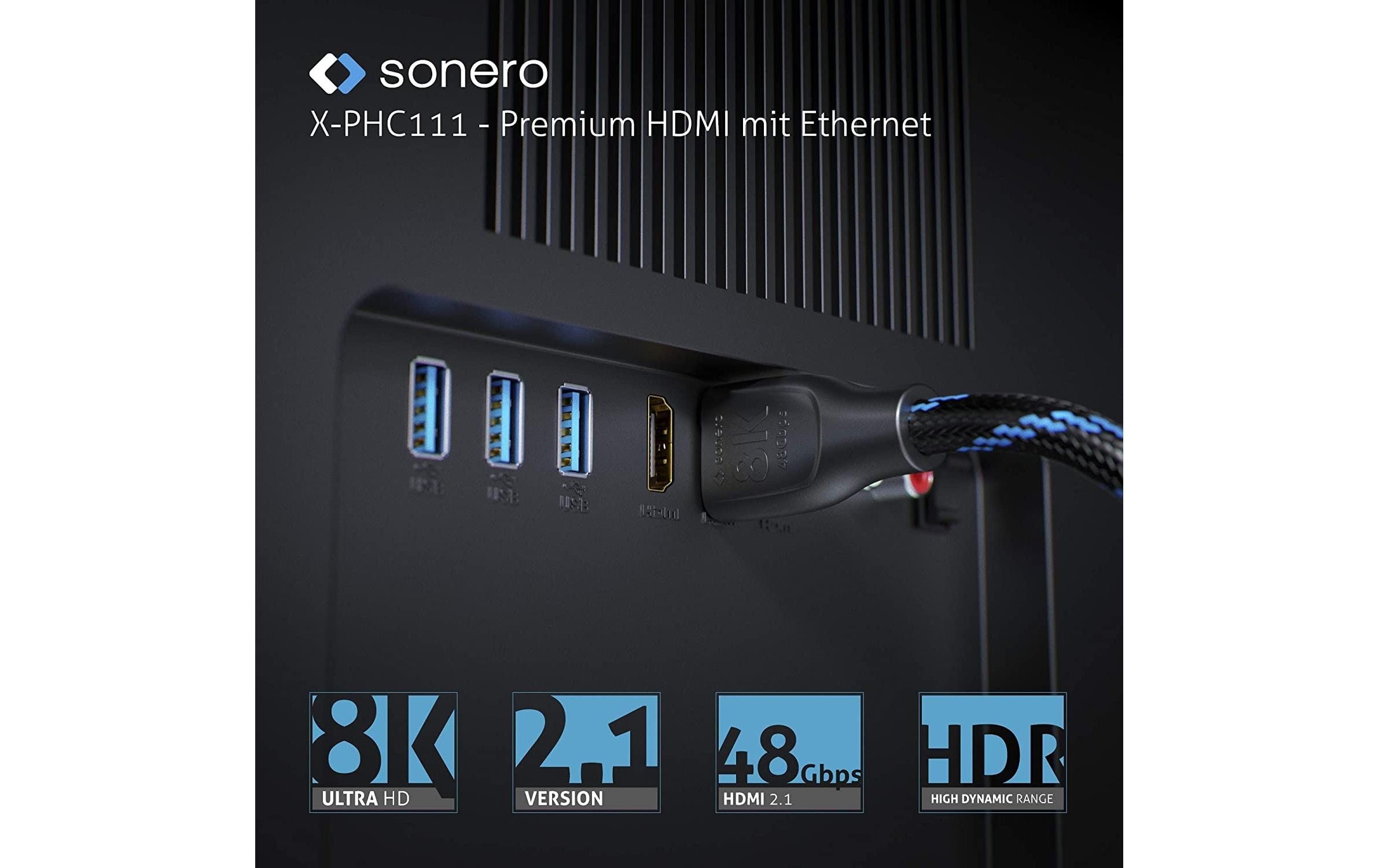 Kabel 8K Premium High Speed HDMI - HDMI, 5 m8K High Speed HDMI Kabel mit Ethernet