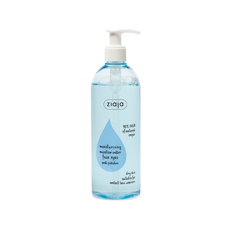 Ziaja Feuchtigkeitsspendendes Make-up-Entferner-Mizellenfluid für Gesicht und Augen 390 ml