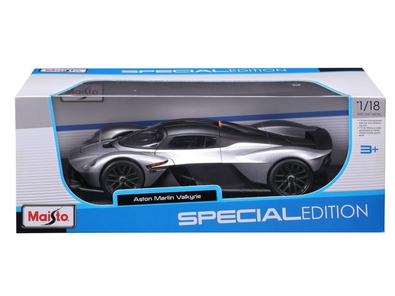 Maisto Sportwagen Aston Martin Valkyrie 2022 1:18 , Silber Sammlermodell im Massstab 1:18