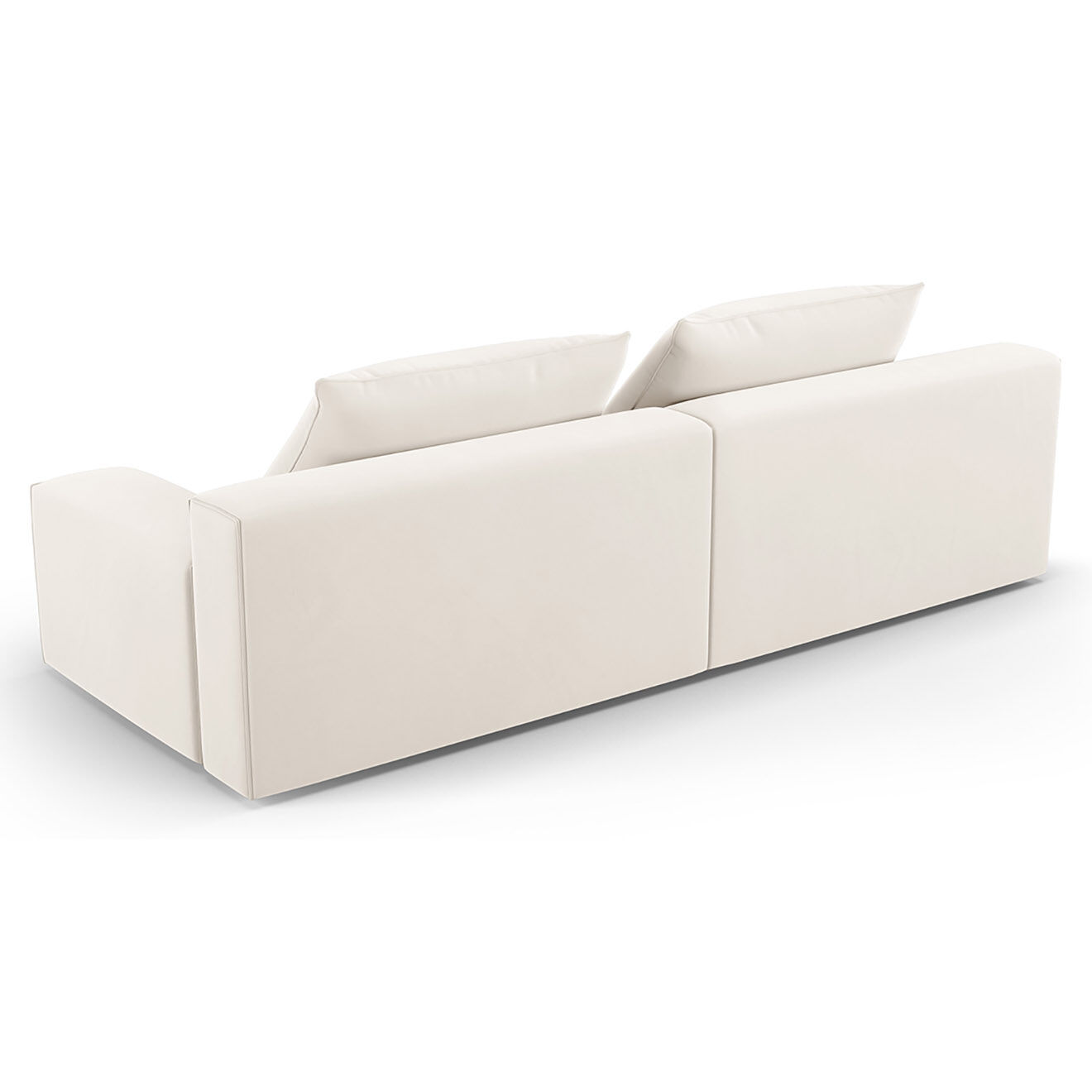 Mazzini Sofas Canapé Velours Ivy 4 Places beige - 250x105x89 cm