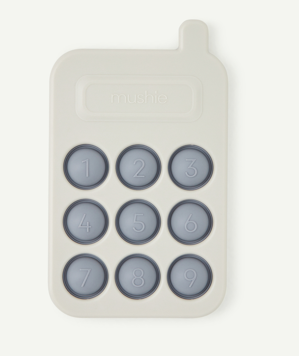 MUSHIEJOUET TÉLÉPHONE BLEU À PRESSER POUR BÉBÉ