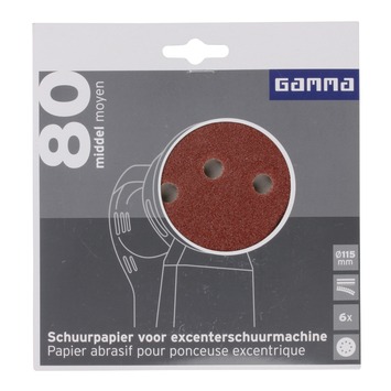 GAMMA schuurpapierpex115 middel 6st