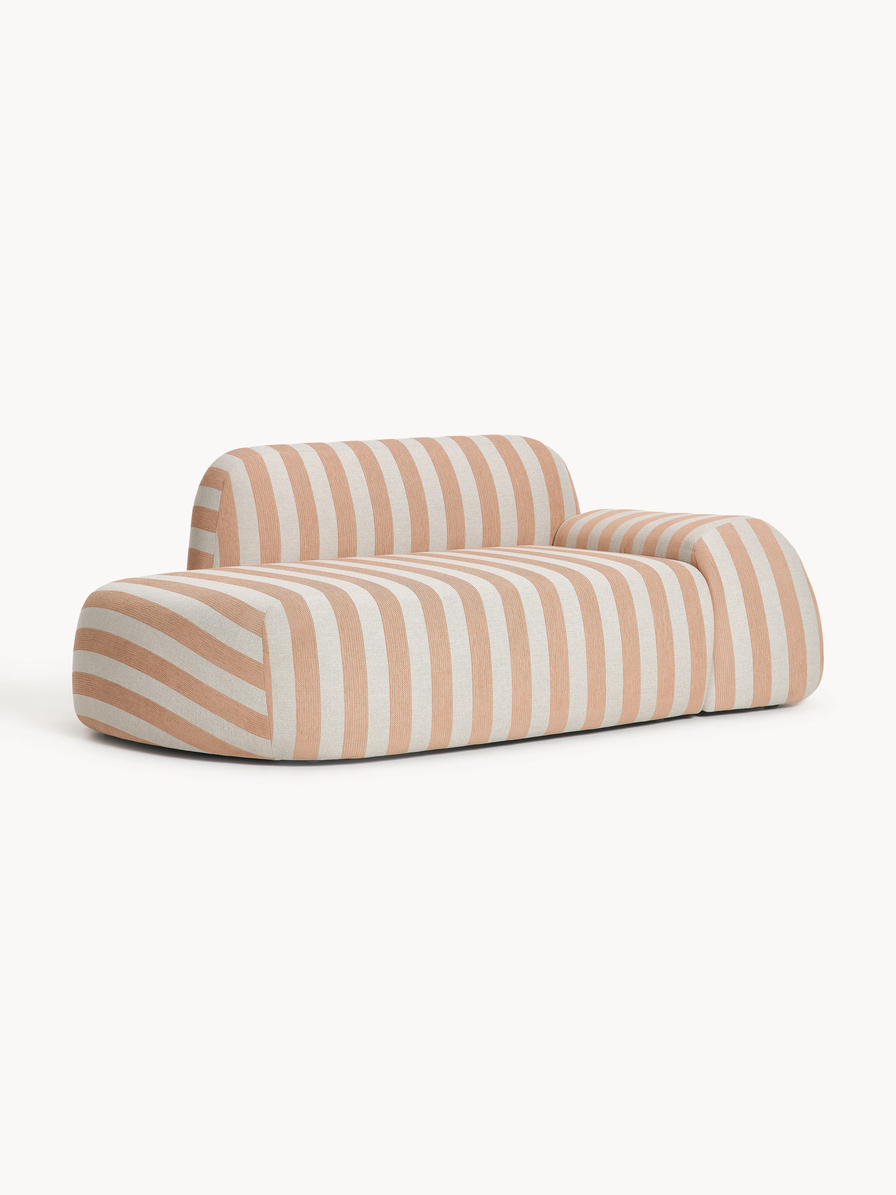 Gestreepte bank Wolke (2-zits) met chaise longue