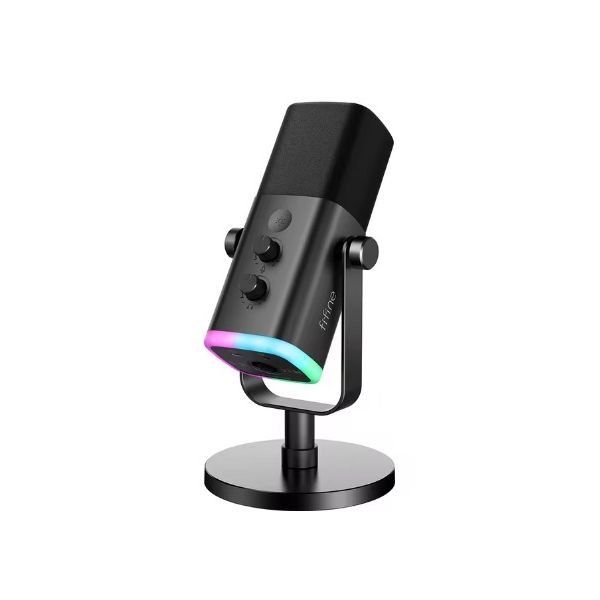 Fifine Microfone Dinâmico Fifine AM8W XLR/USB Rgb Com Conector Para Fone Preto