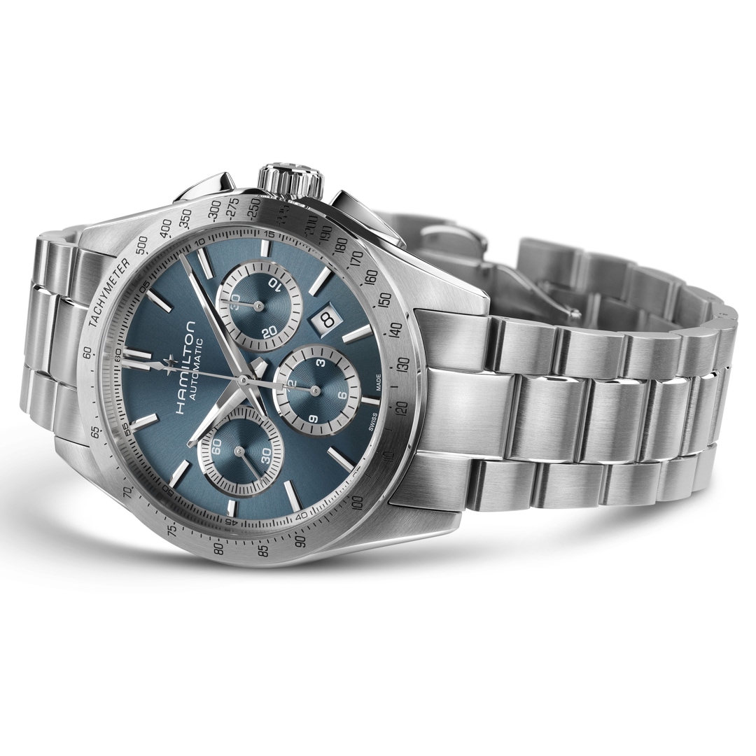 Hamilton Jazzmaster Performer Auto Chrono Hellblau 42mm