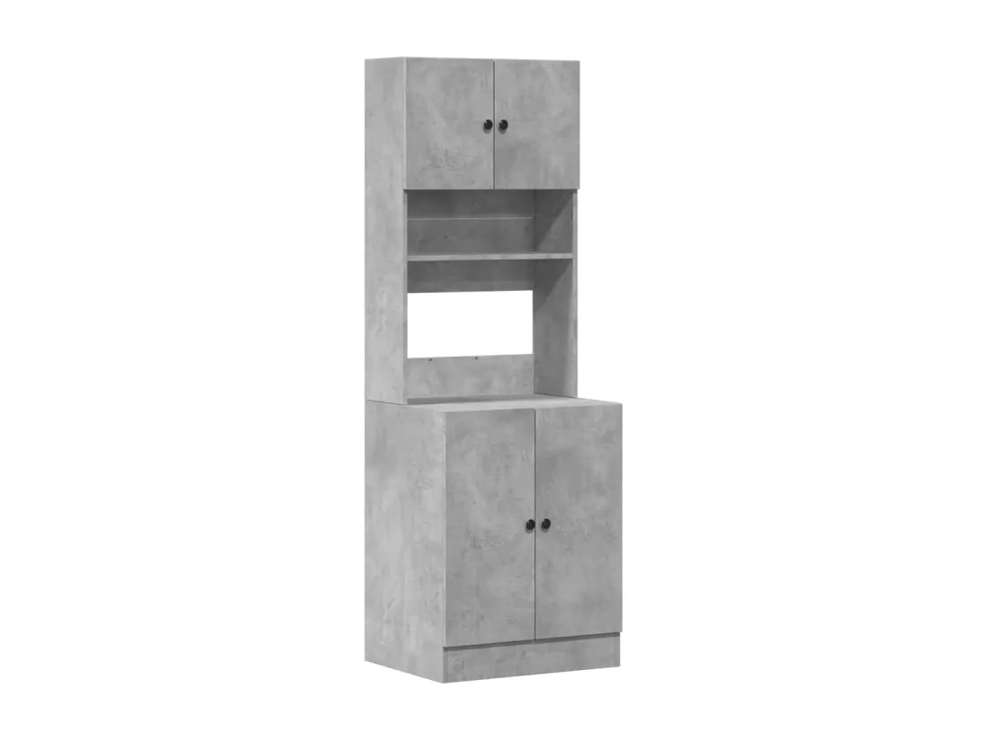 Armoire de cuisine gris béton 60x50x180 cm bois d'ingénierie