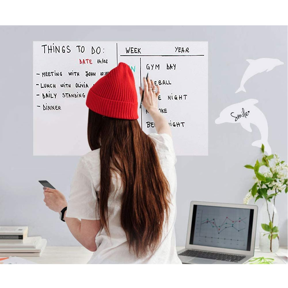 (60x200cm) Selbstklebende Whiteboard Folie Weisswand Sticker