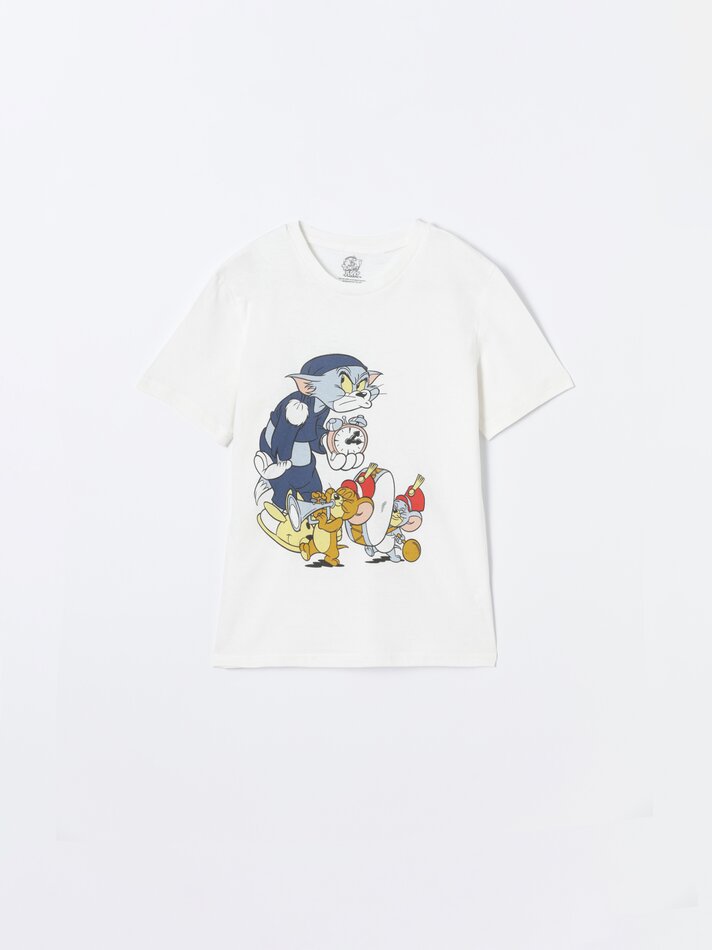 Conjunto de pijama estampado Tom&Jerry © &™ WBEI - Branco