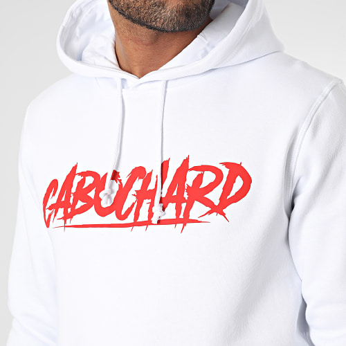 Sweat Capuche Cabochard Blanc Rouge