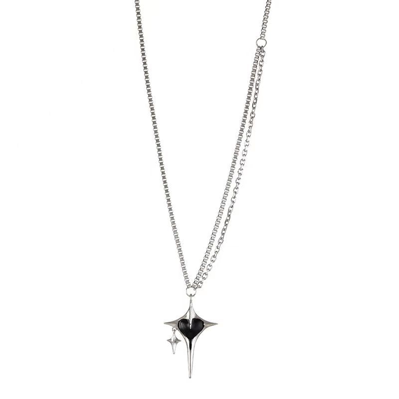 Bolgivy - Ster emaille legering druppel oorbel / hanger ketting