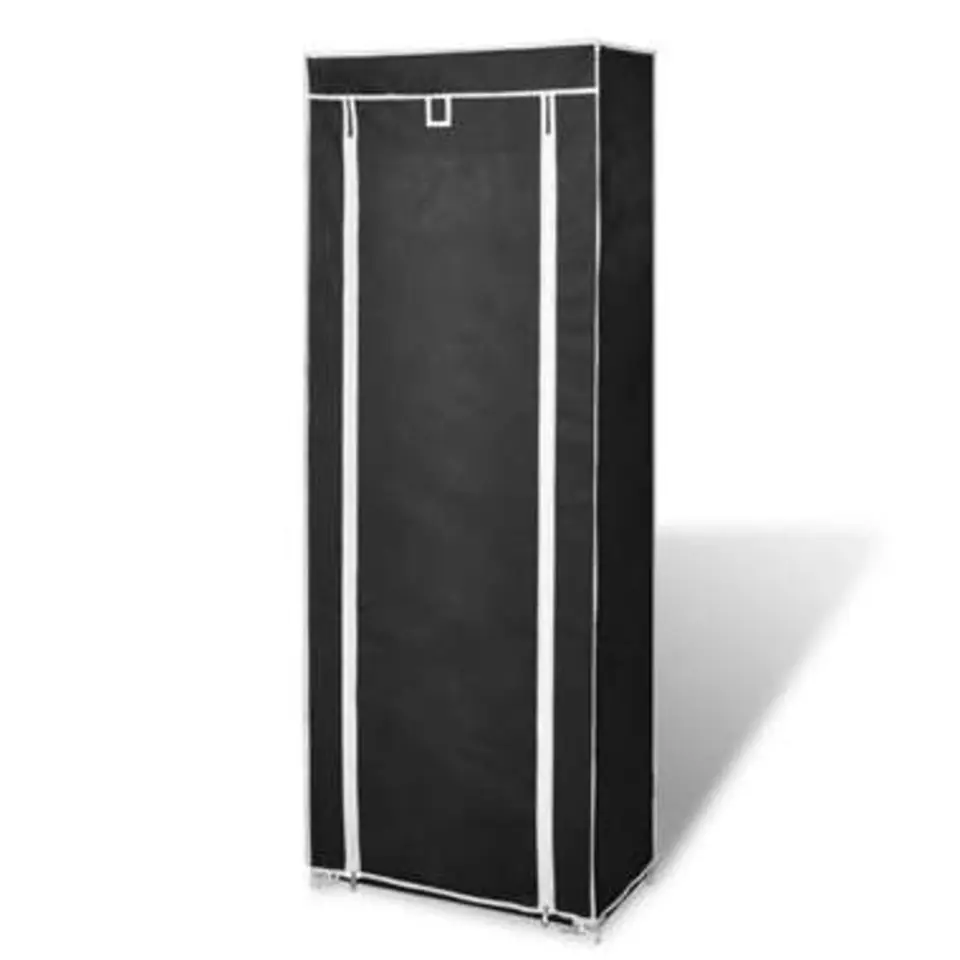 vidaXL - Schoenenkast - Zwart - Stof - 57 x 29 x 162 cm