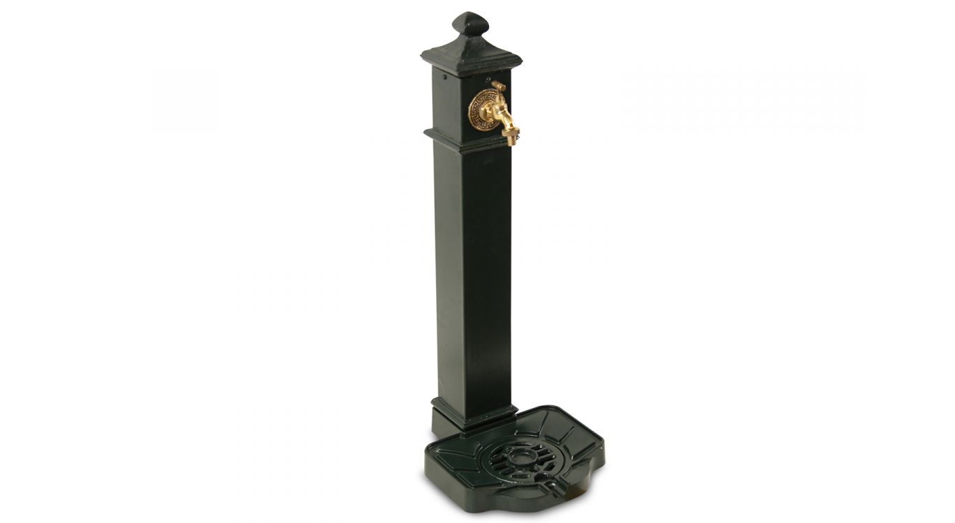 Fontaine de jardin aluminium, métal vert 33x29x80cm - aluminium-métal