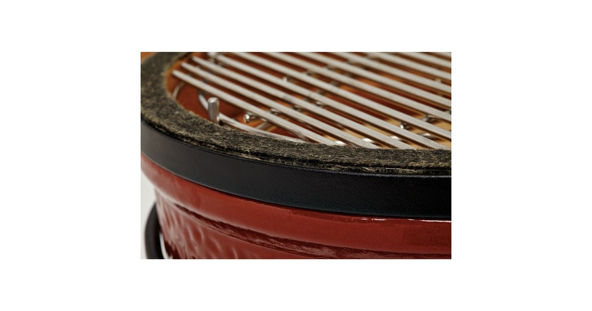 Kamado JoeJunior houtskoolbarbecue  (Rood/zwart, Ø 34 cm)