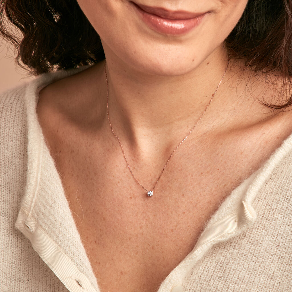 Collier Colby Or Rose Oxyde De Zirconium