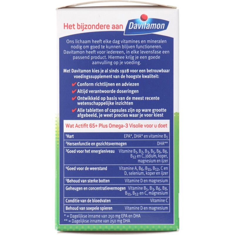 Davitamon Actifit 65+ omega-3 visolie capsules