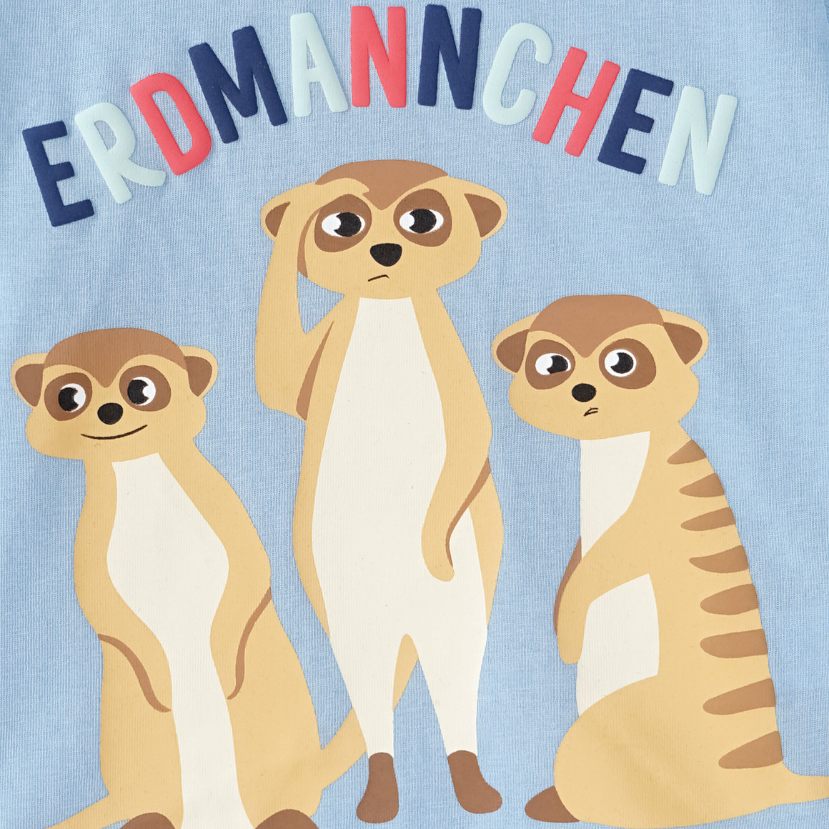 Topomini Baby T-Shirt mit Erdmännchen-Motiv hellblau