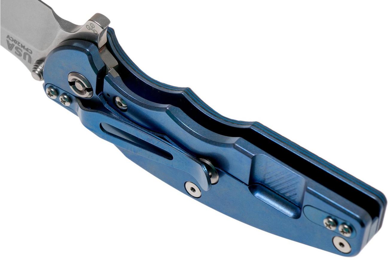 Rick Hinderer Jurassic Spearpoint 20CV Stonewash Blue, Blue-Black G10 zakmes