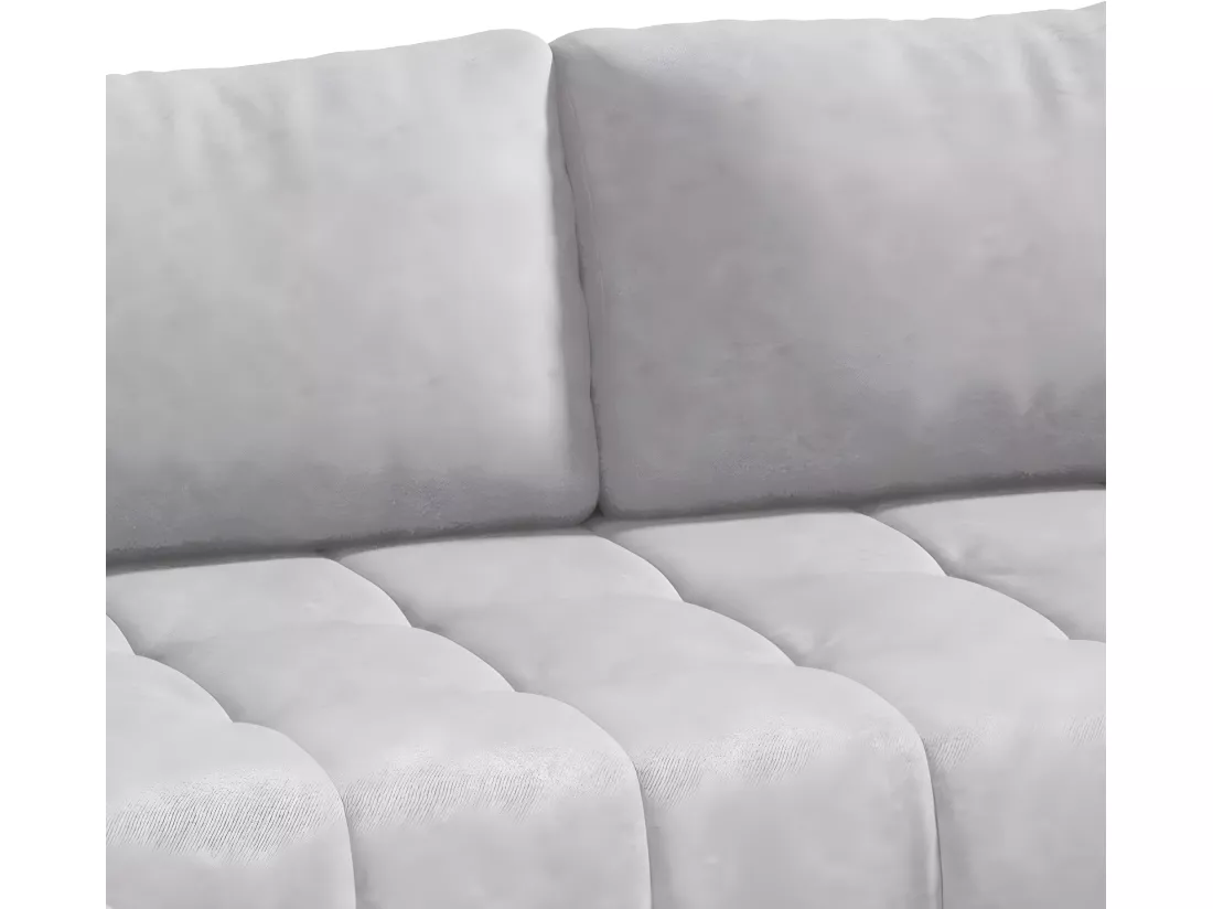 Canapé U 5 places convertible coffre Jonas Gris clair