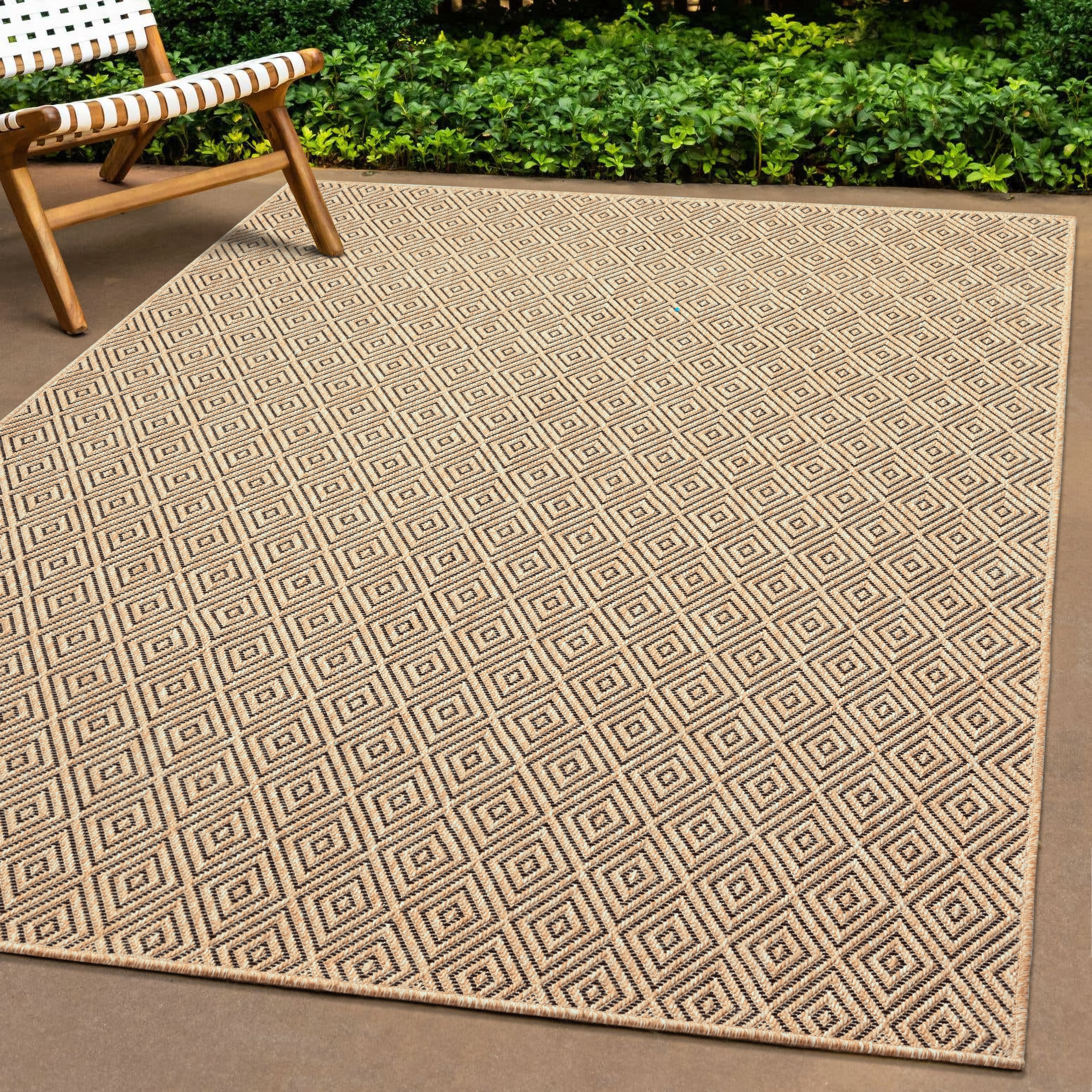 the carpet Teppich »Kansas« rechteckig 1 mm Höhe moderner robuster In und Outdoor Teppich Jute Look