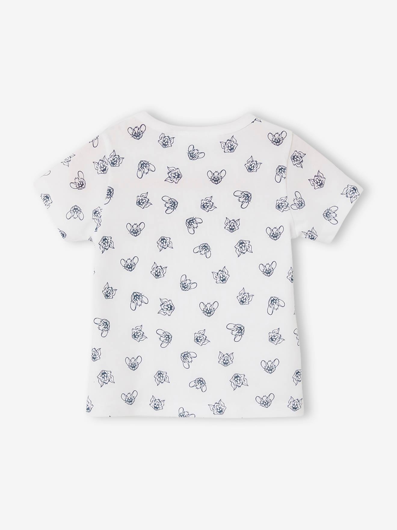 Camiseta infantil Tom & Jerry®, branca clara com estampa.