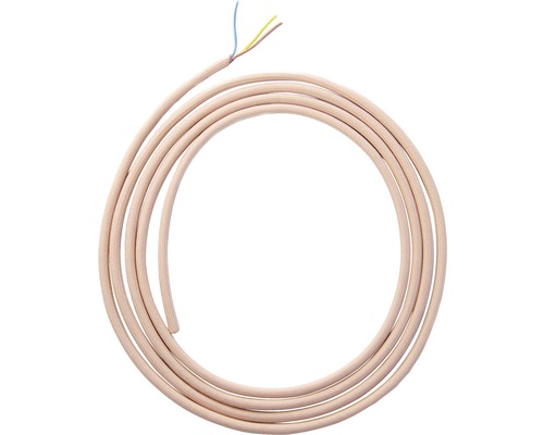Flexibele textielkabel H03VV-F 3x0,75 lichtbruin, verkocht per meter