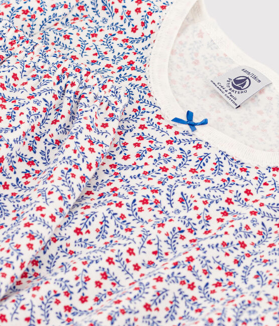 Pyjacourt fleurs en coton petite fille