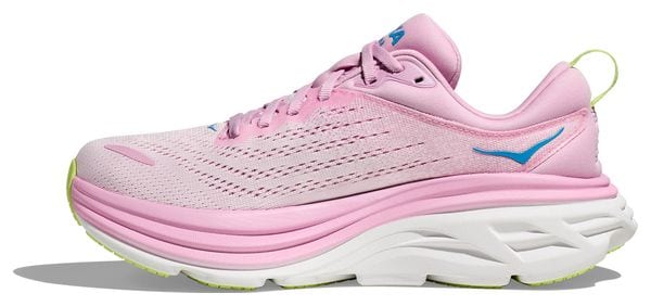 Chaussures Running Hoka Bondi 8 Large D Rose/Bleu/Vert Femme