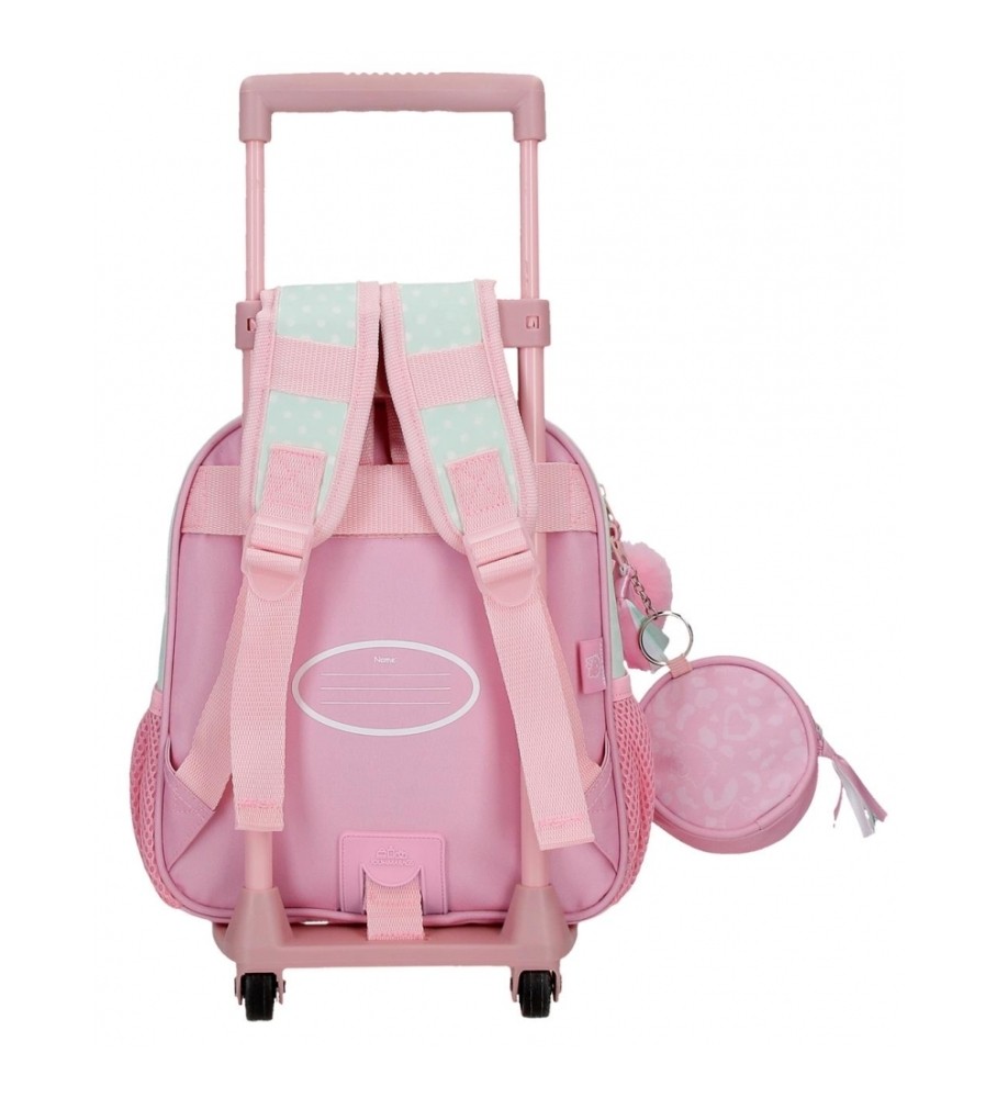 Mochila Joumma Bags Hello Kitty Paris com Rodinhas Turquesa - 23x25x10cm -