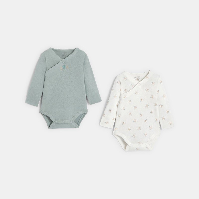 Body évolutif vert naissance (lot de 2) Vert
