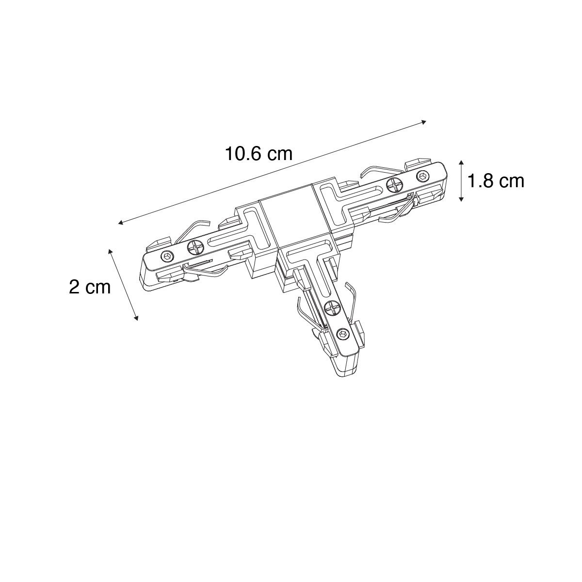 T-Koppelstuk rail wit 1-fase - Slimline