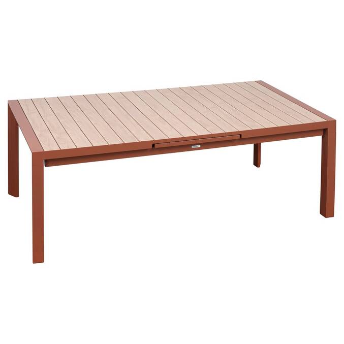 Table de jardin extensible rectangulaire EVASION Effet bois Honey / Acajou