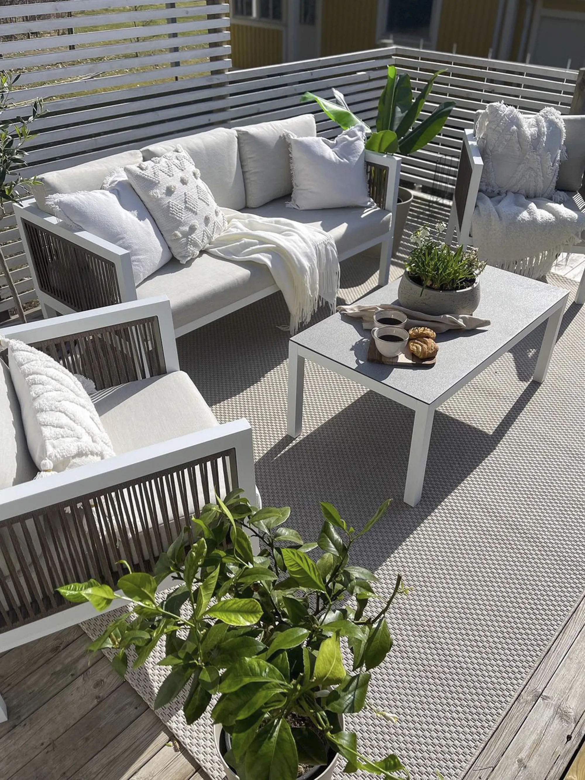 Loungeset met tafel 5-zits BORELLO Metaal Wit