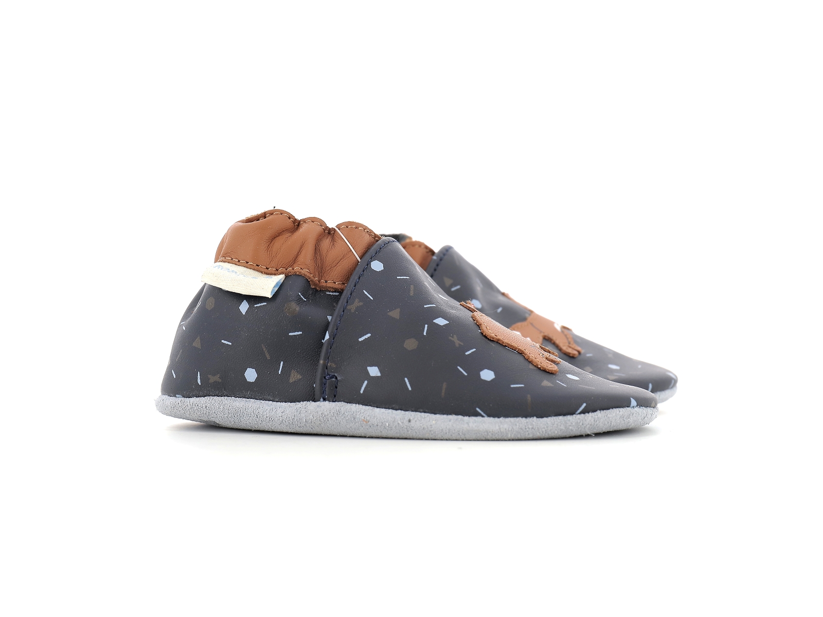 Robeez-GAME RUN Cuir Marine