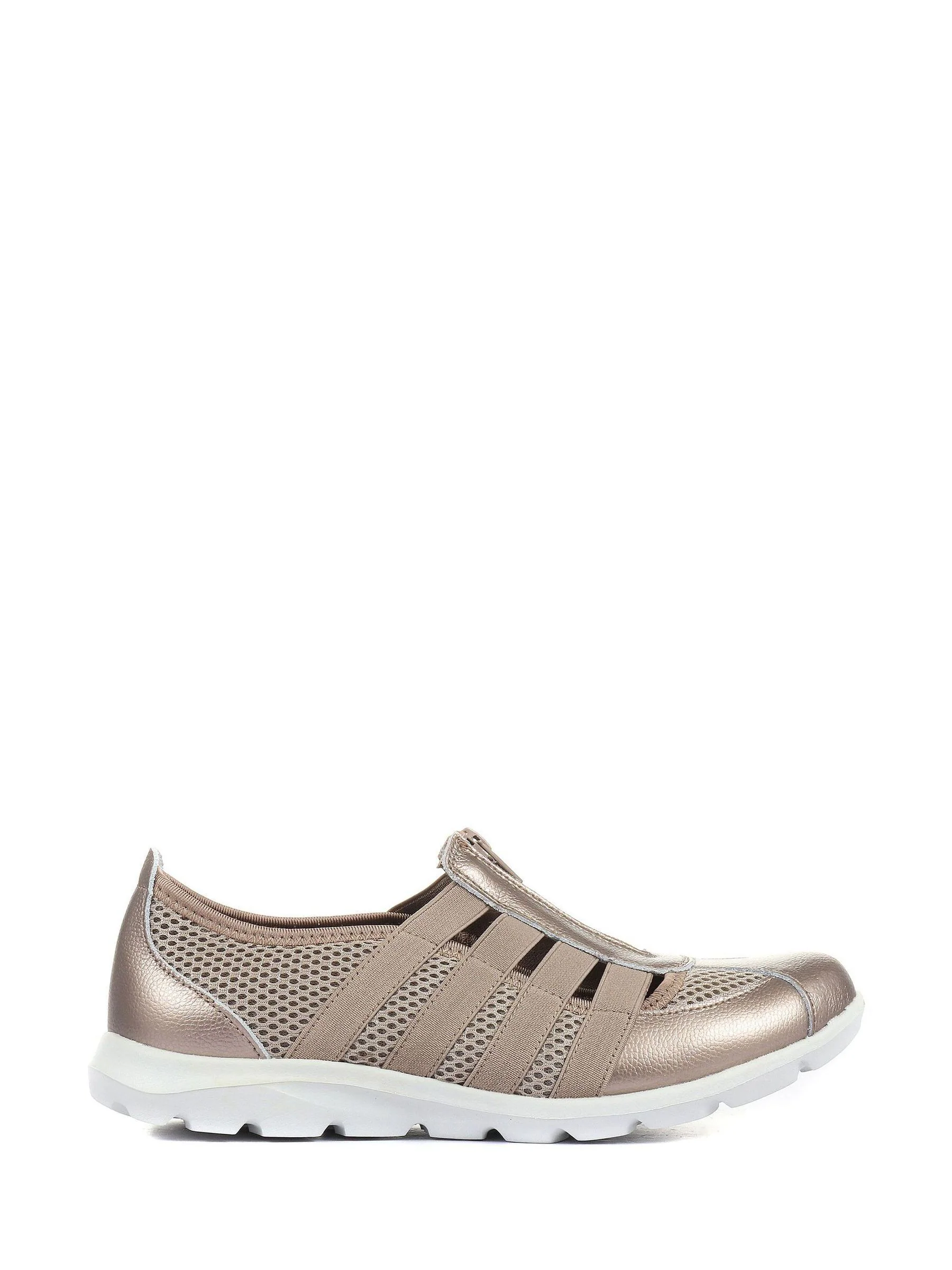 Tin - Pavers Leather Ladies Wide Fit Casual Slip-On Shoes