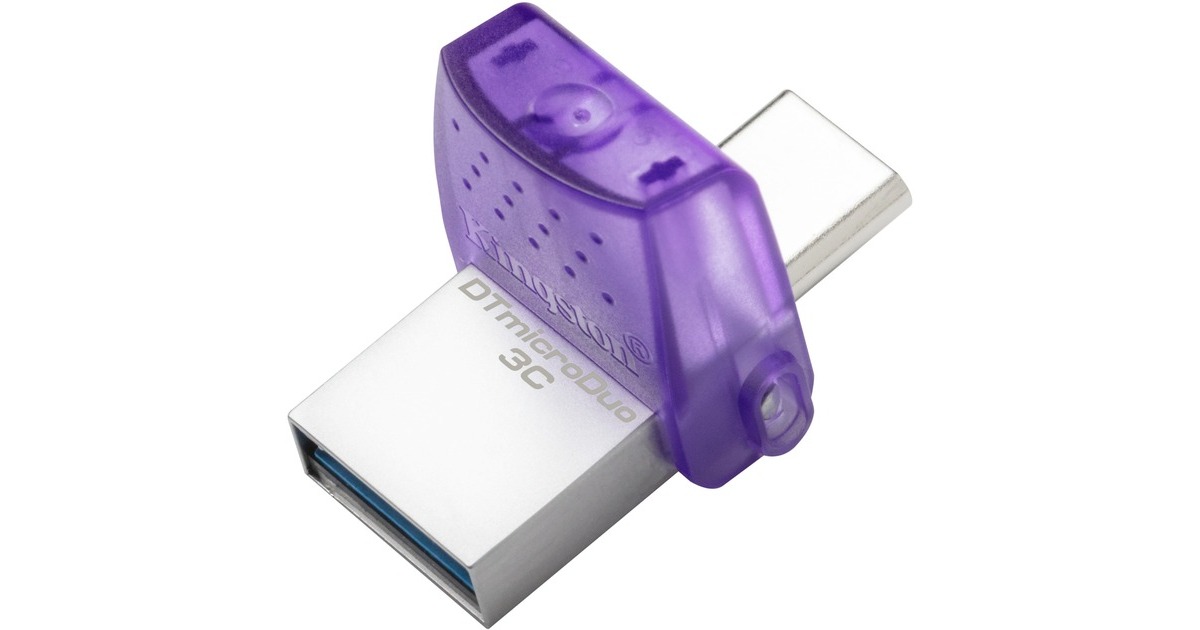 KingstonDataTraveler microDuo 3C 64 GB usb-stick  (Paars/transparant, USB-A + USB-C)