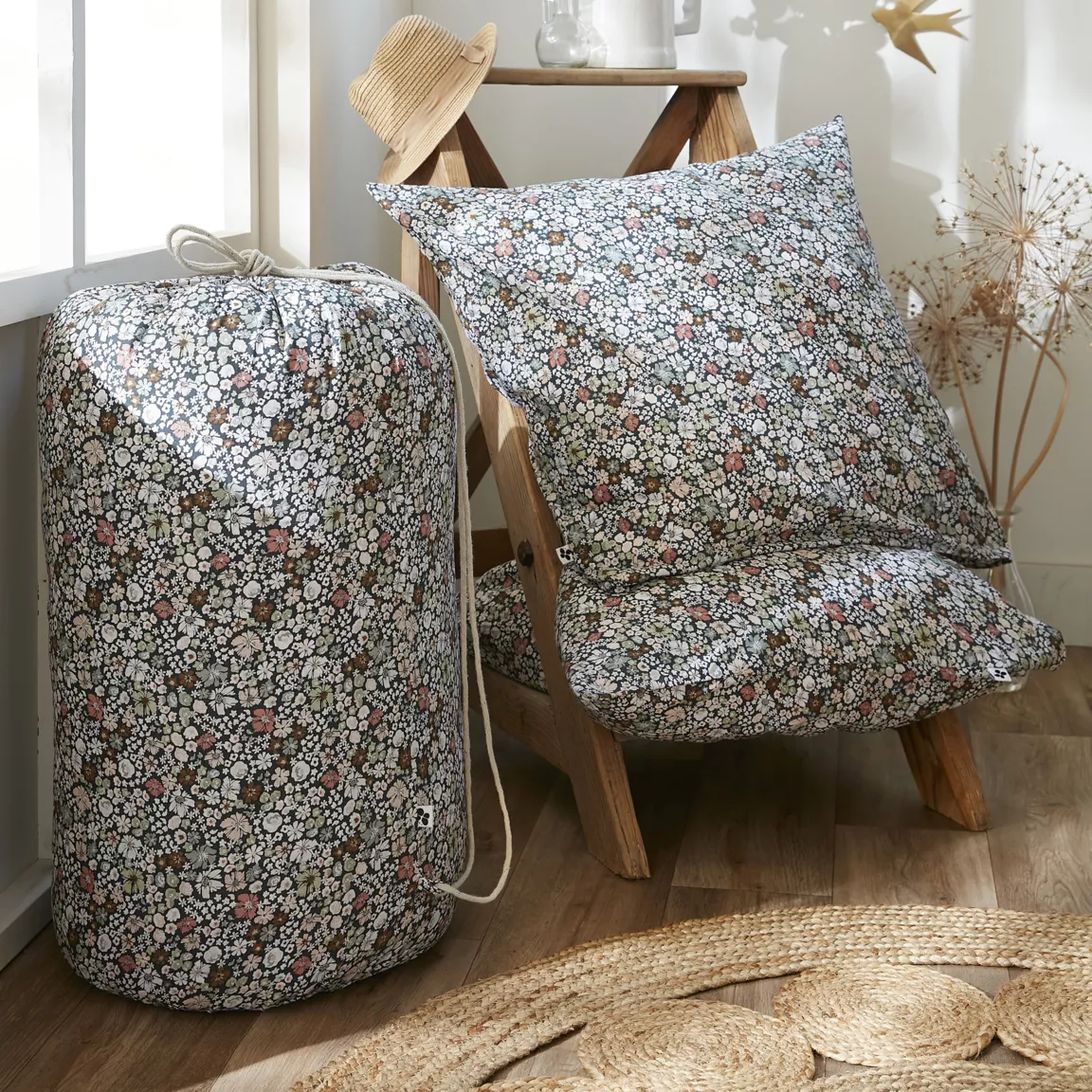 Housse de couette et deux taies coton (260 x 240 cm) Malia Multicolore