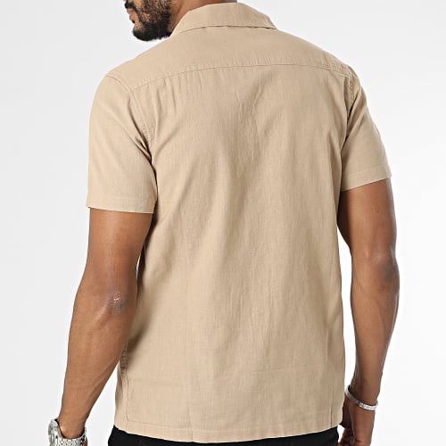 Chemise Manches Courtes Beige