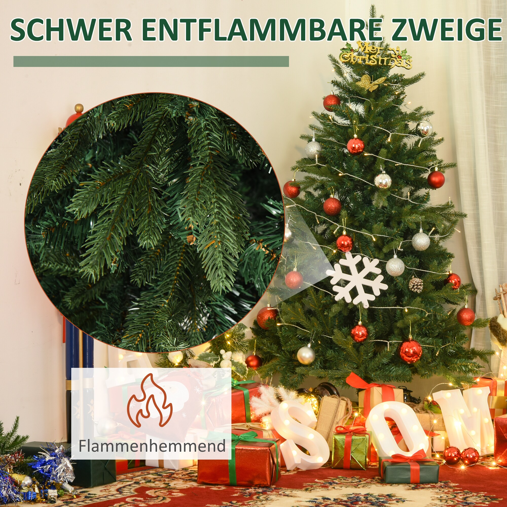 HOMCOM Künstlicher Weihnachtsbaum grün 95 x 150 cm (ØxH)
