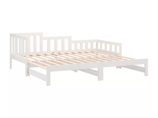 Lit coulissant sans matelas blanc 2x(90x190) cm